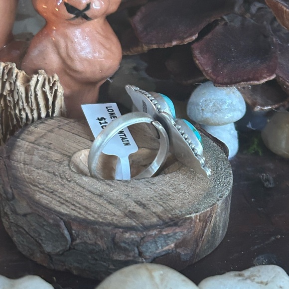 925 Sterling Lovely Lone mountain turquoise ring - Picture 3 of 4